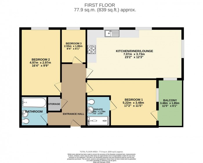 Floorplan for North Square, Newhall, Harlow