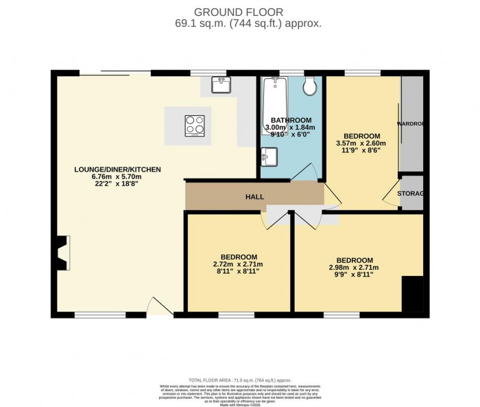 Floorplan for Thorpe Crescent, London