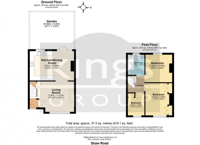 Floorplan for Shaw Road, Enfield