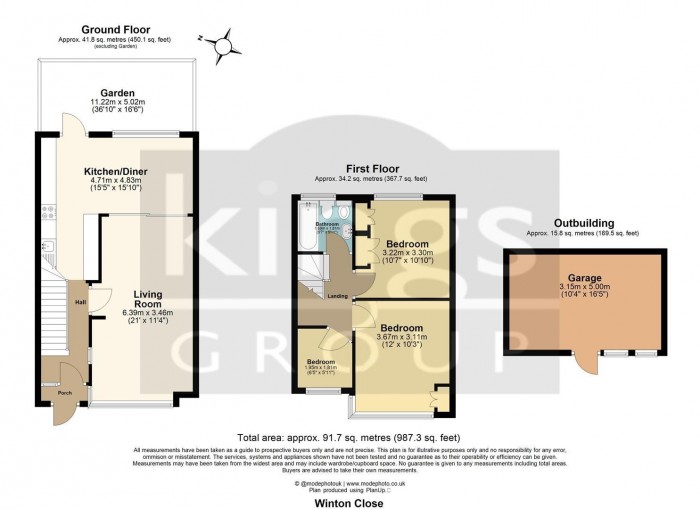 Floorplan for Winton Close, Edmonton, N9