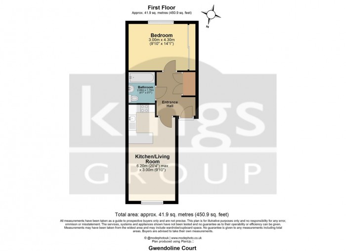 Floorplan for Gwendoline Court, Bryanstone Road, Waltham Cross