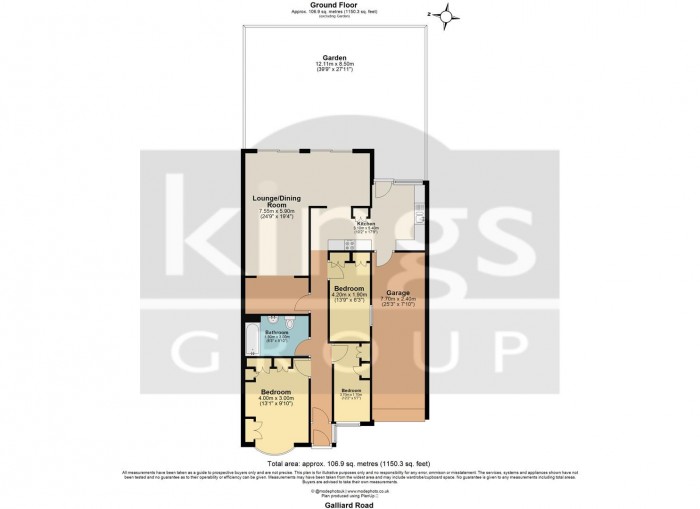Floorplan for Galliard Road, Edmonton N9