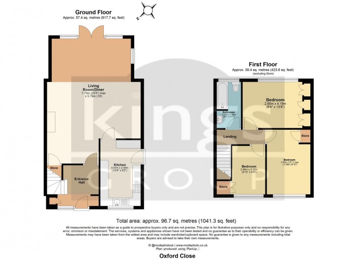 Floorplan for Oxford Close, Cheshunt