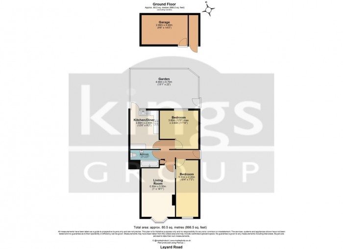 Floorplan for Layard Road, Enfield
