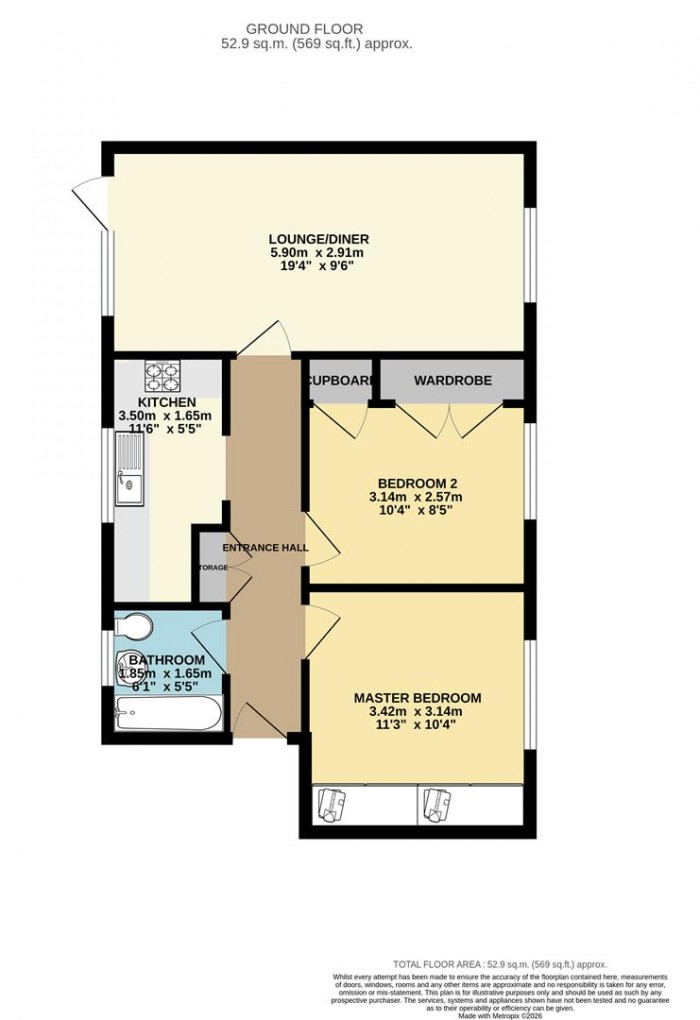 Floorplan for Arkwrights, Harlow