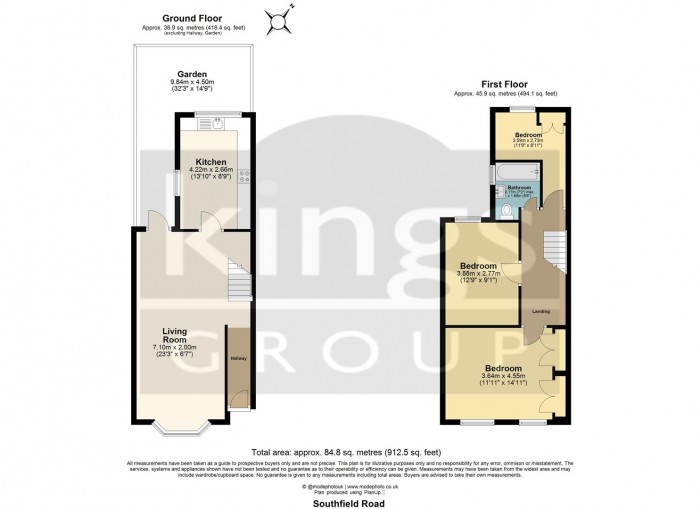 Floorplan for Southfield Road, Enfield London
