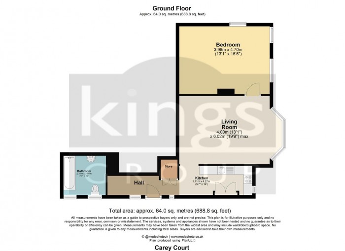 Floorplan for Caroe Court, London, N9