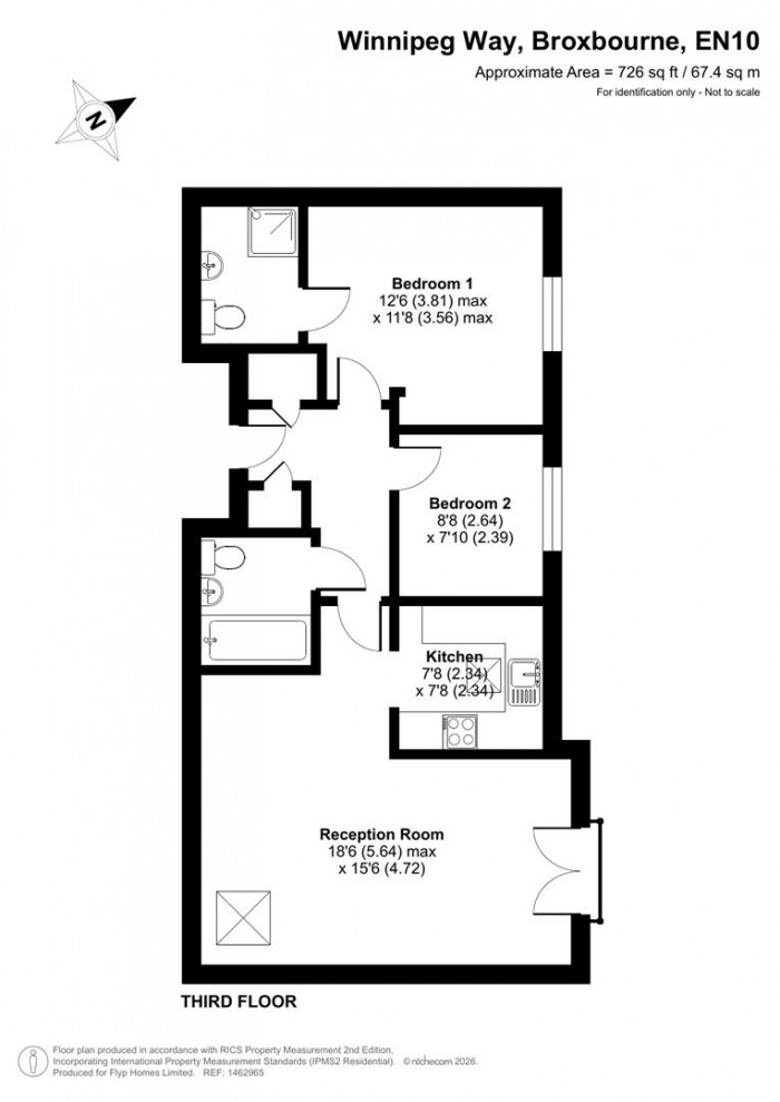 Floorplan for Winnipeg Way, Broxbourne