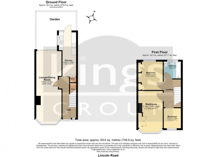 Floorplan for Lincoln Road, Enfield