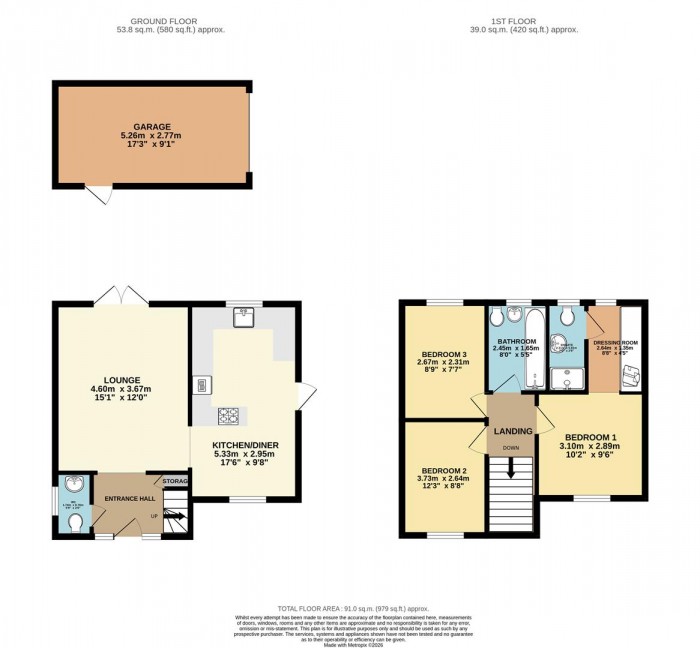 Floorplan for Denby Grange, Church Langley, Harlow