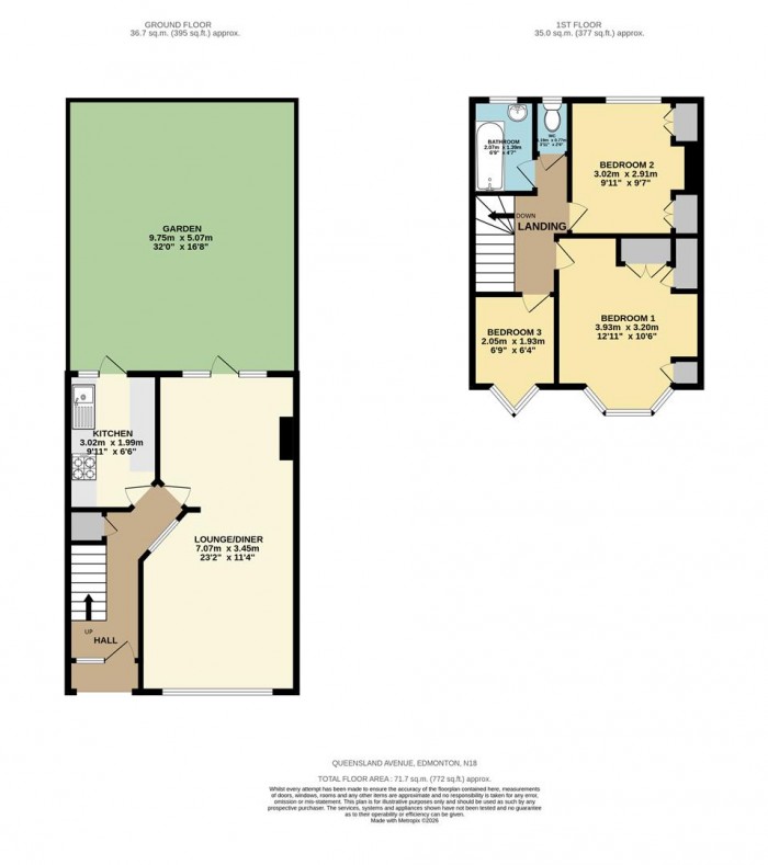 Floorplan for Queensland Avenue, Edmonton, N18