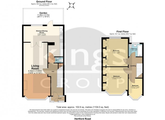 Floorplan for Hertford Road, Enfield