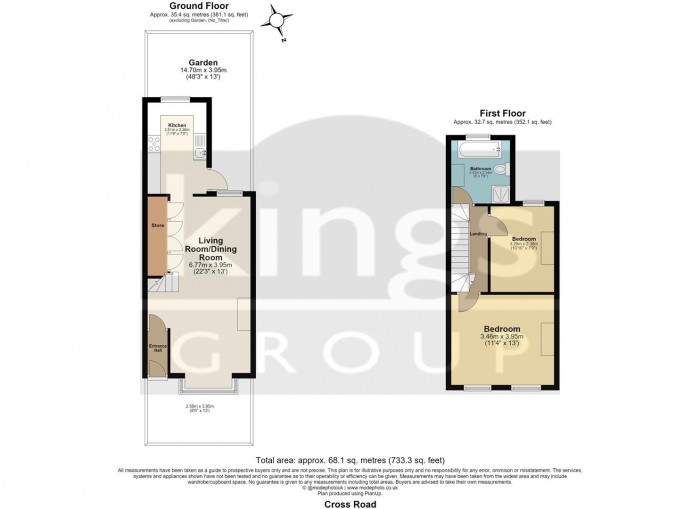 Floorplan for Cross Road, Enfield