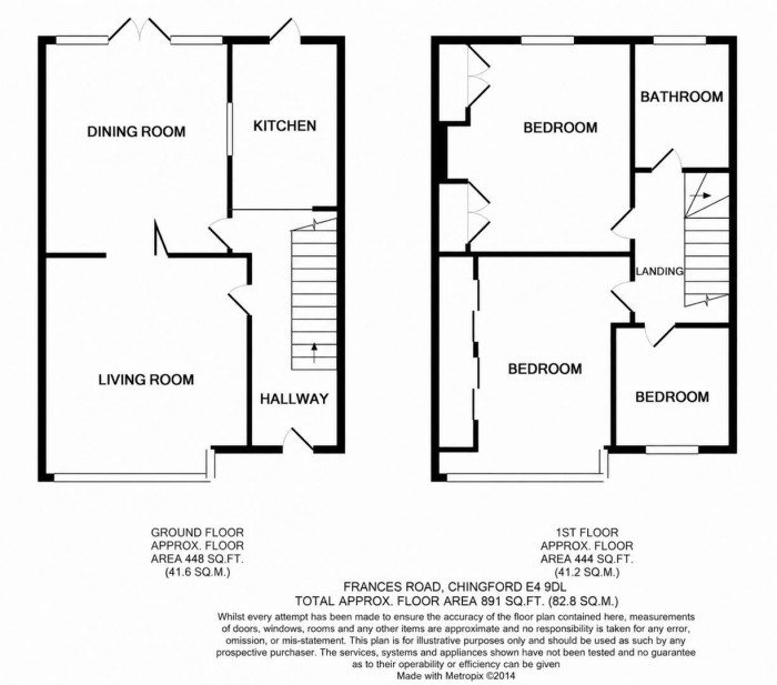 Floorplan for Frances Road, Chingford