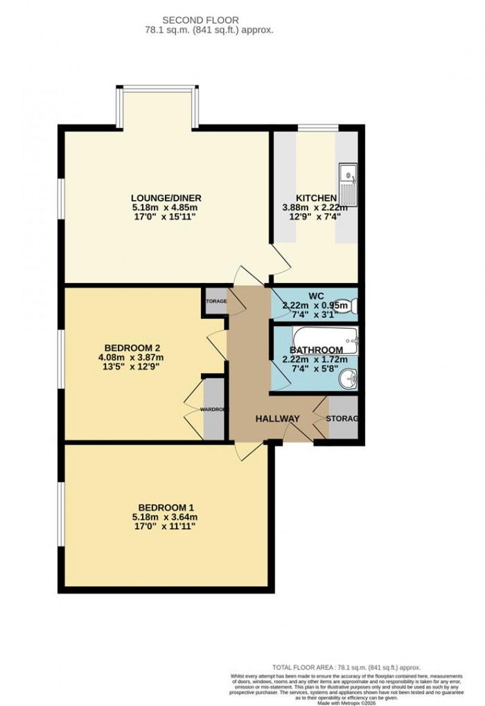 Floorplan for Bush Fair, Harlow
