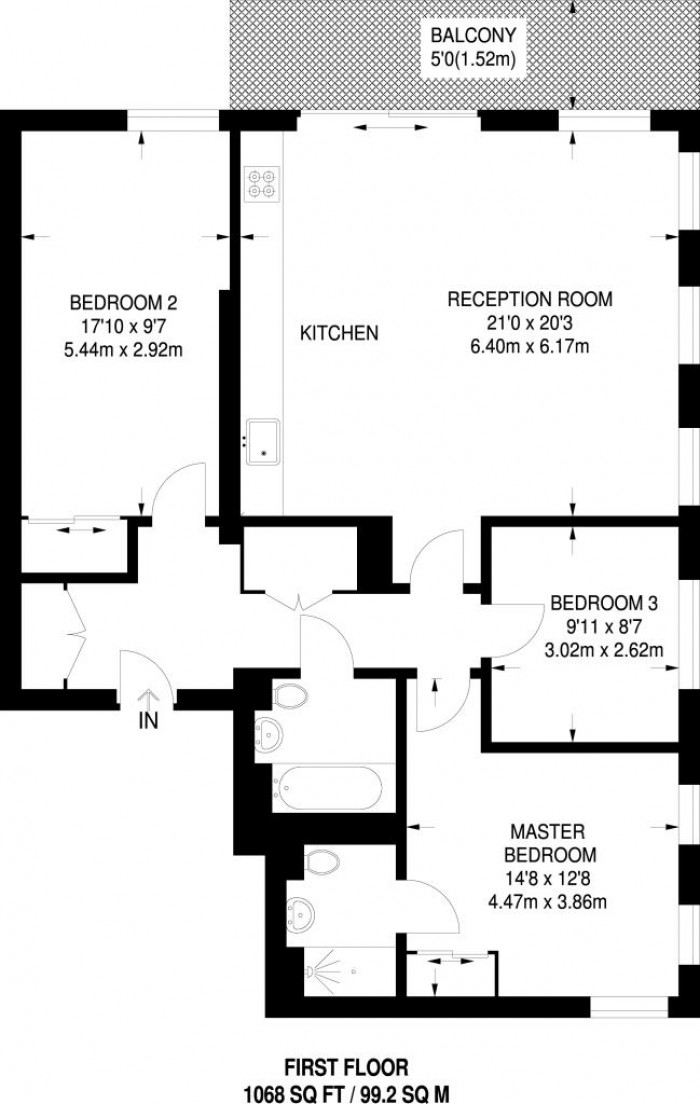 Floorplan for Frampton Park Road, London