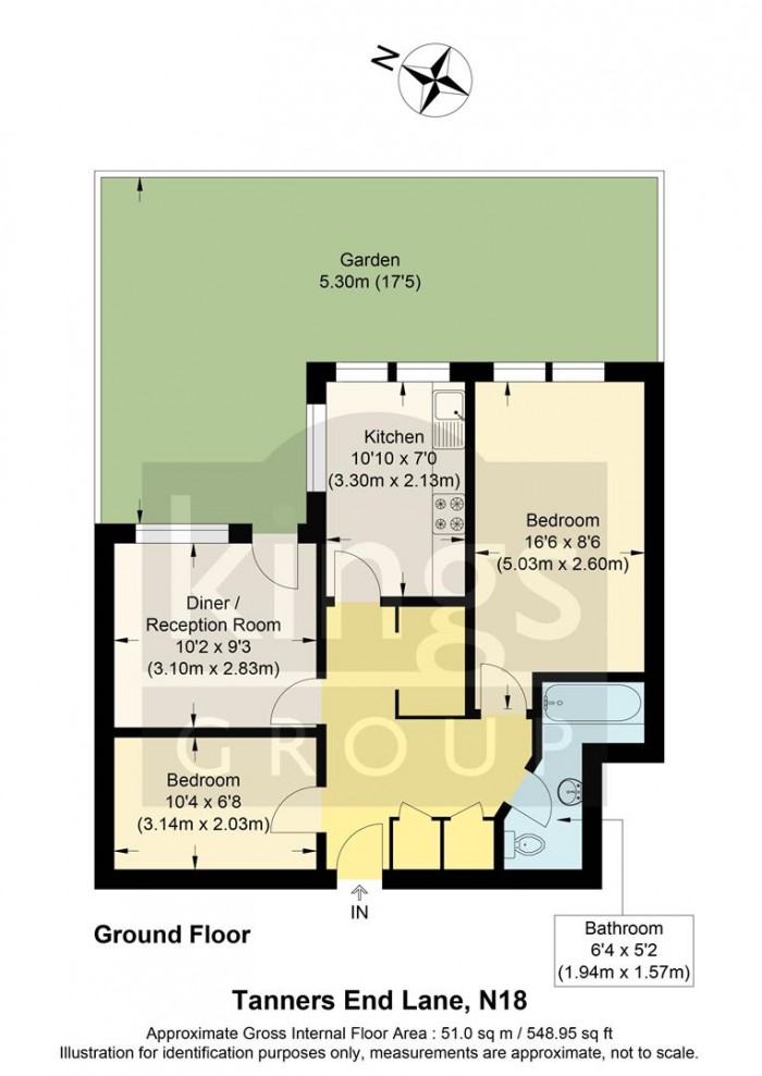 Floorplan for Tanners End Lane, Edmonton, N18