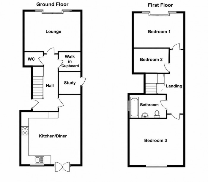 Floorplan for Monkswood Avenue, Waltham Abbey