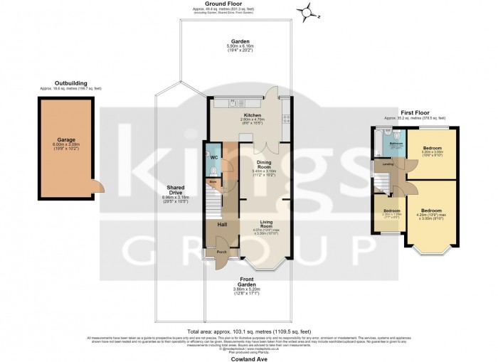 Floorplan for Cowland Avenue, Enfield