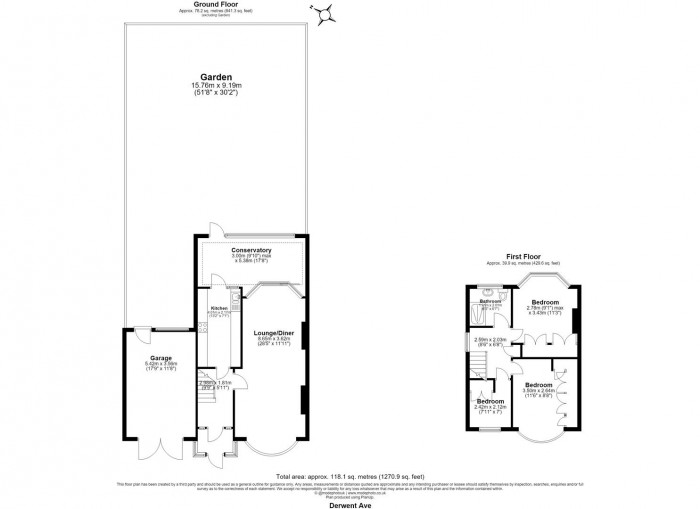 Floorplan for Derwent Avenue, Edmonton, N18