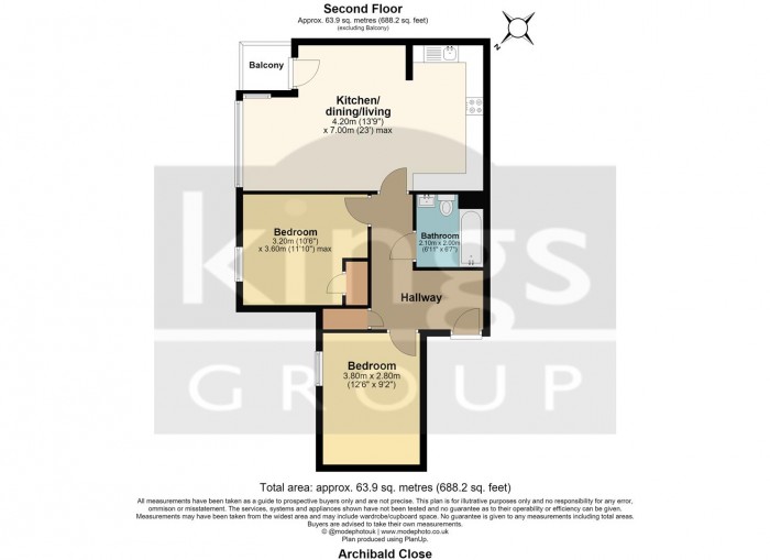 Floorplan for Archibald Close, Enfield