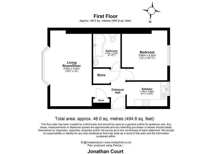 Floorplan for Jonathan Court, London Road, Enfield