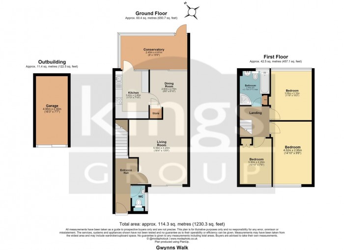 Floorplan for Gwynns Walk, Hertford