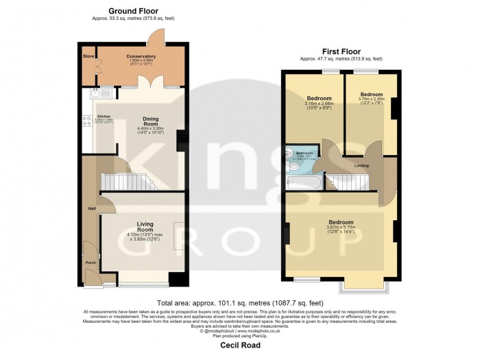 Floorplan for Cecil Road, London