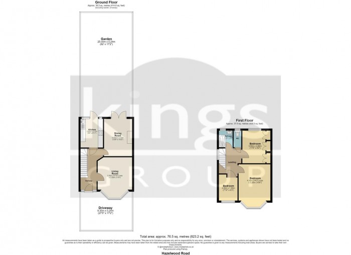 Floorplan for Hazelwood Road, Enfield