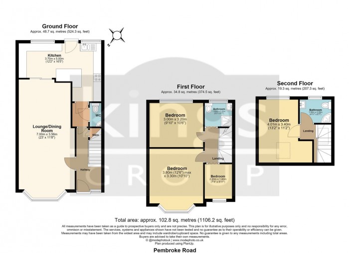 Floorplan for Pembroke Road, London