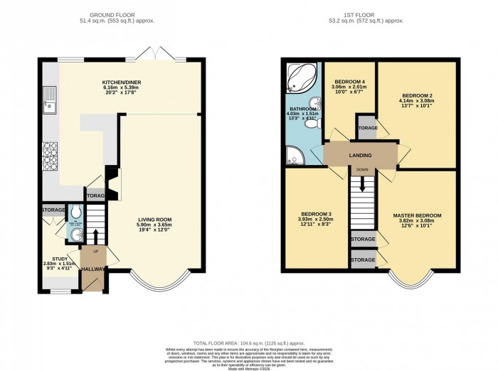 Floorplan for Hookfield, Harlow